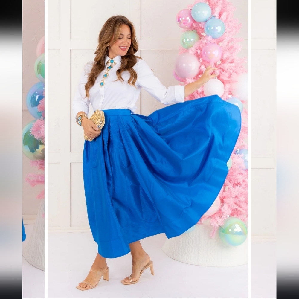 Free‎ People Vibrant Blue A-Line Skirt - Picture 2 of 12